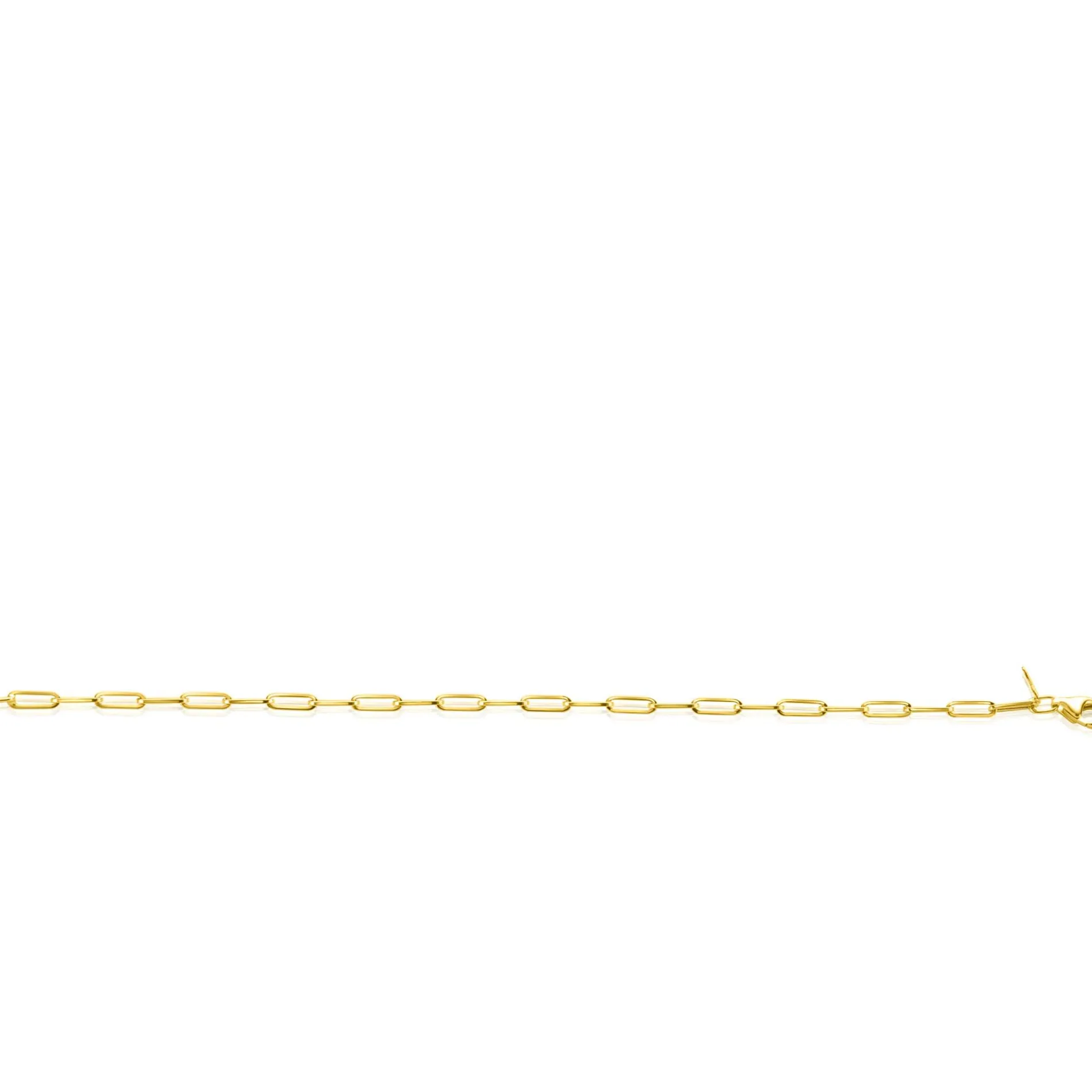 ZINZI Gold 14 krt gouden armband met trendy paperclip/closed for ever schakels 3mm breed, lengte 19cm ZGA346