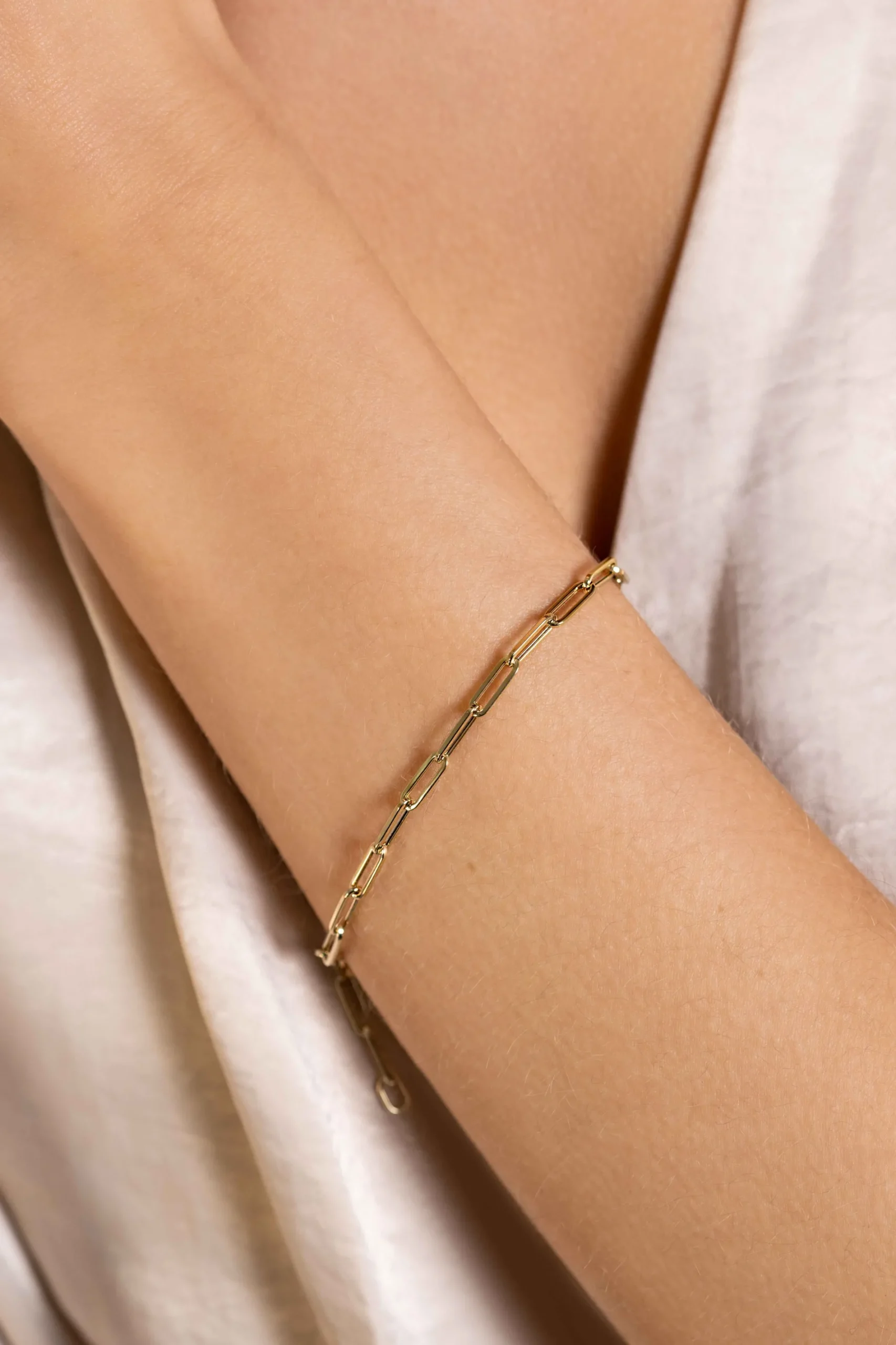 ZINZI Gold 14 krt gouden armband met trendy paperclip/closed for ever schakels 3mm breed, lengte 19cm ZGA346