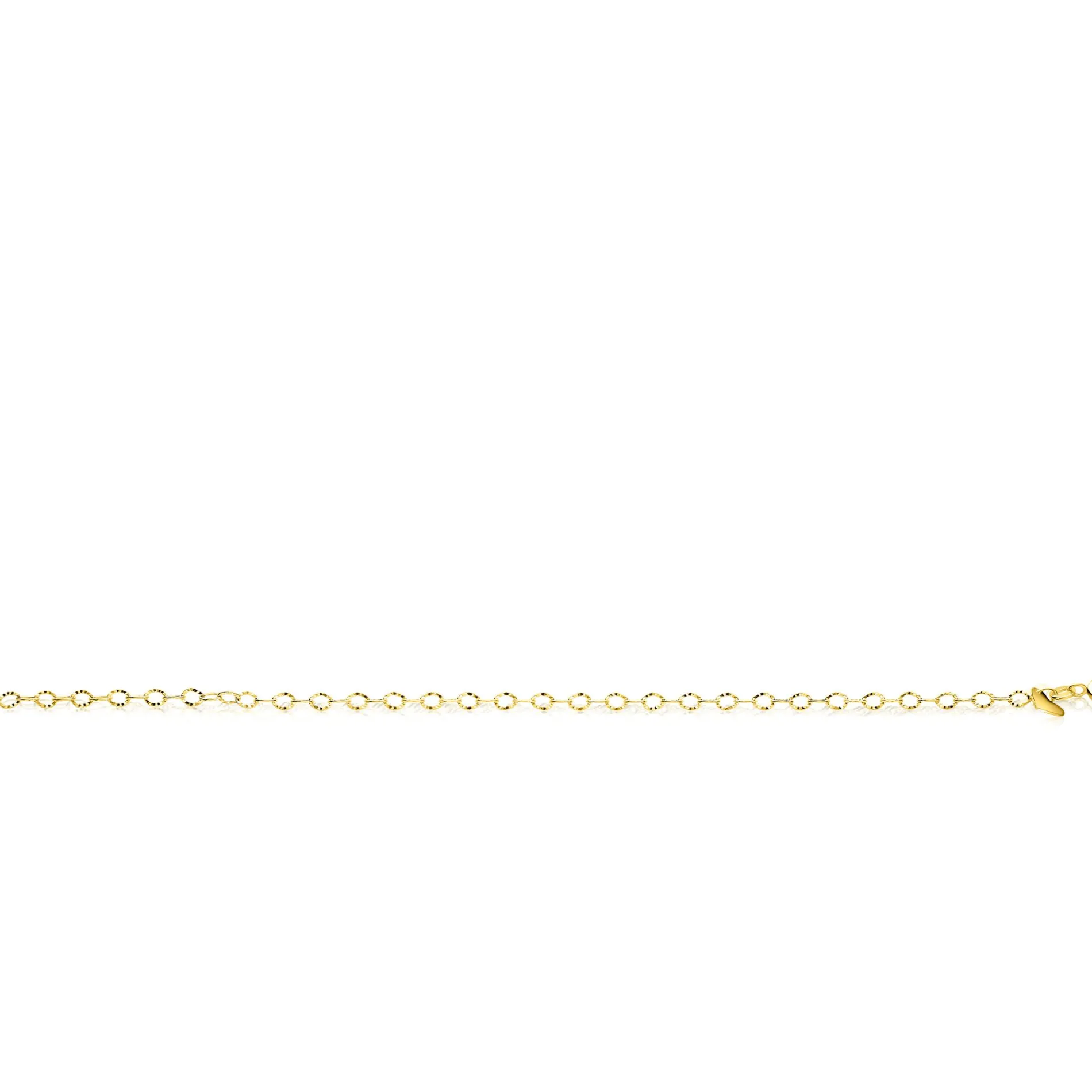ZINZI Gold 14 krt gouden armband met bewerkte ovale schakels 3mm breed 19cm ZGA538