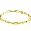 ZINZI Gold 14 krt gouden armband met trendy paperclip/closed for ever schakels 4mm breed, lengte 19cm ZGA347