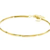 ZINZI Gold 14 krt gouden armband met langwerpige glanzende staafjes 1,6mm breed 16,5-19cm ZGA461