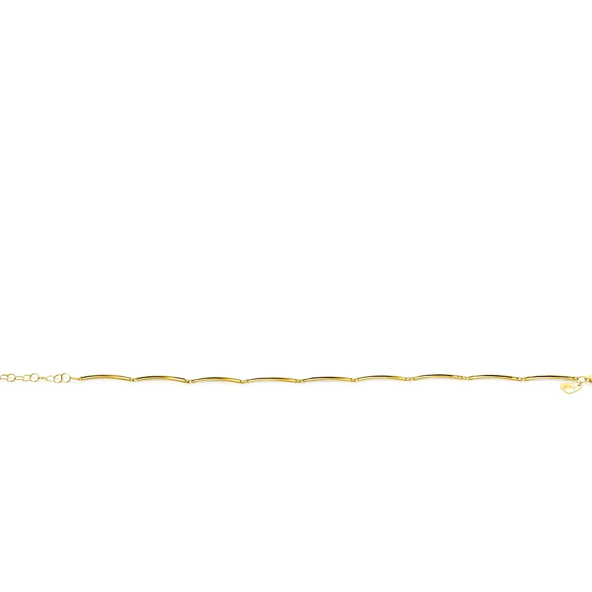 ZINZI Gold 14 krt gouden armband met langwerpige glanzende staafjes 1,6mm breed 16,5-19cm ZGA461
