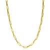 ZINZI Gold 14 krt gouden collier 45cm met trendy paperclip/closed for ever schakels 4mm breed ZGC347