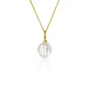 ZINZI Gold 14 krt gouden hanger met witte parel 10mm in natuurlijke vorm ZGH405 (zonder collier)
