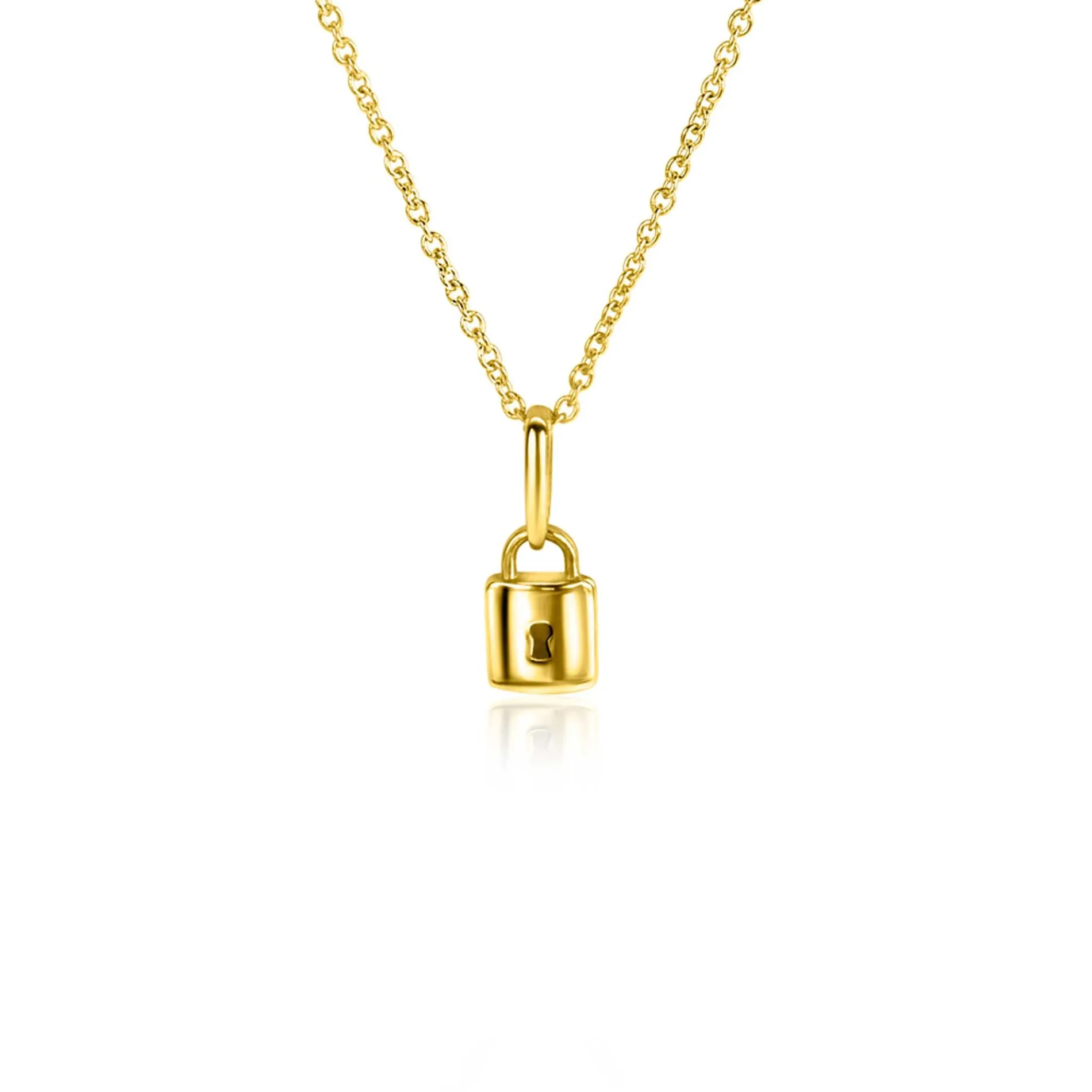 ZINZI Gold 14 krt gouden hanger met trendy slotje 5mm ZGH419 (zonder collier)