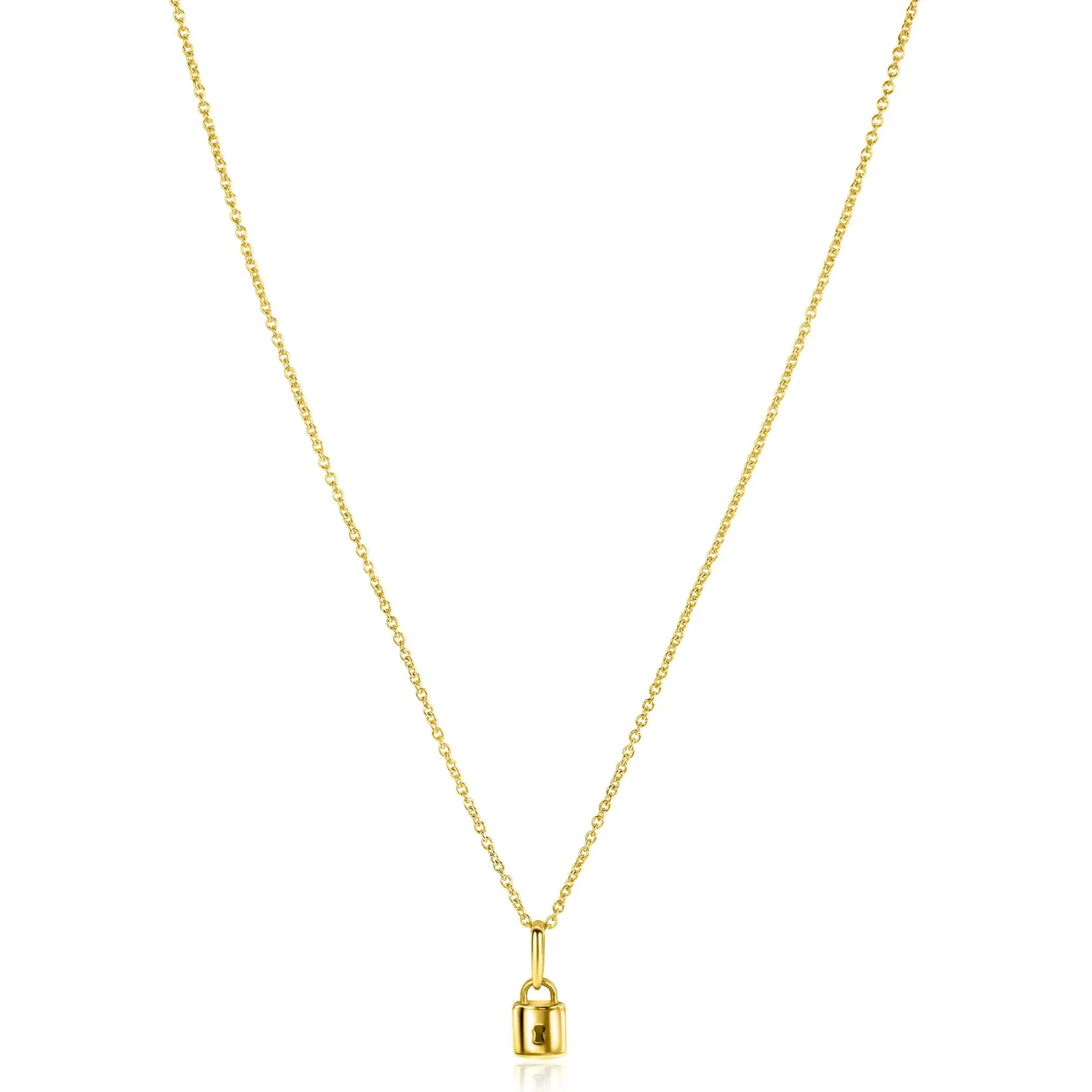 ZINZI Gold 14 krt gouden hanger met trendy slotje 5mm ZGH419 (zonder collier)
