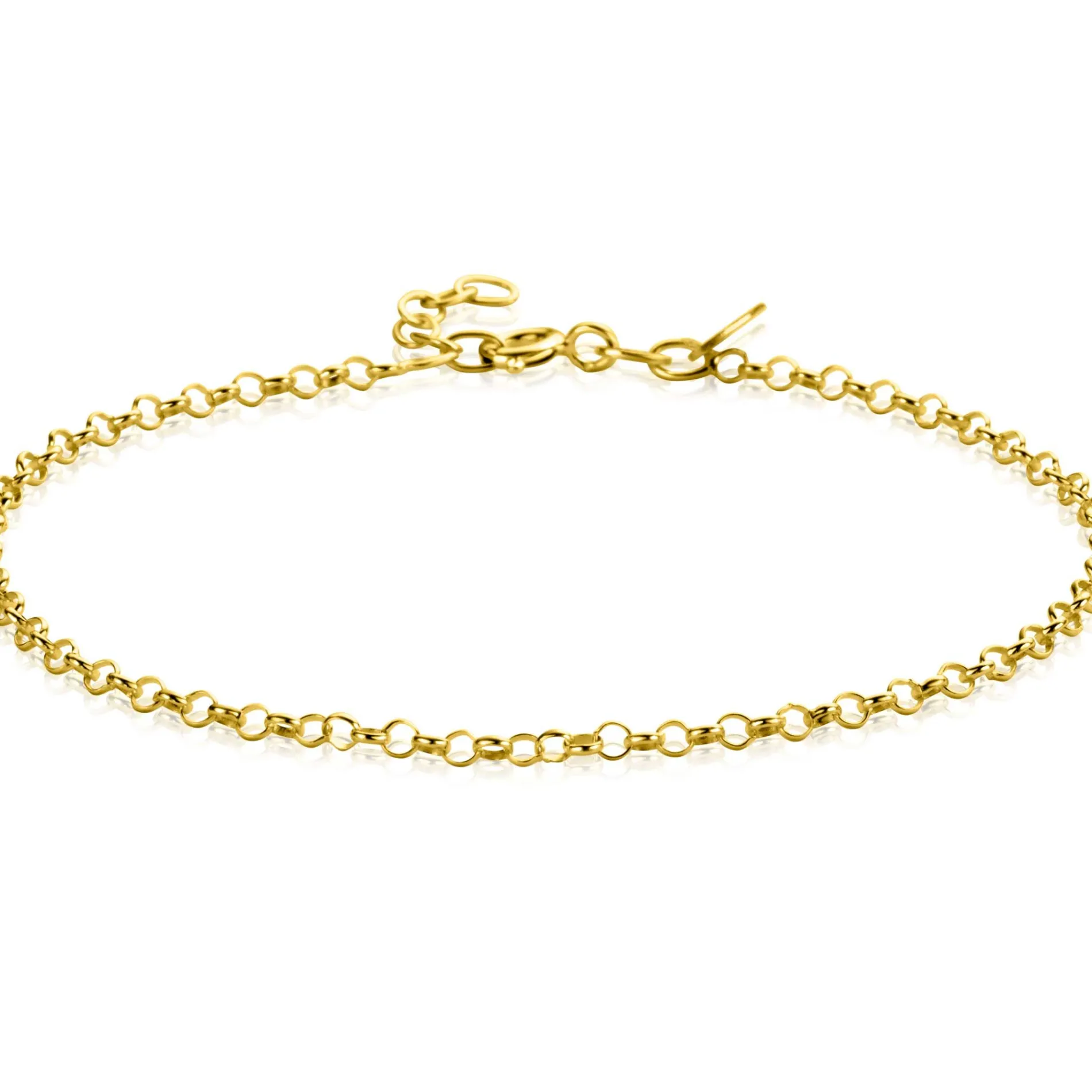 ZINZI Gold 14 krt gouden jasseron armband 2,2mm breed 18-20cm ZGA441