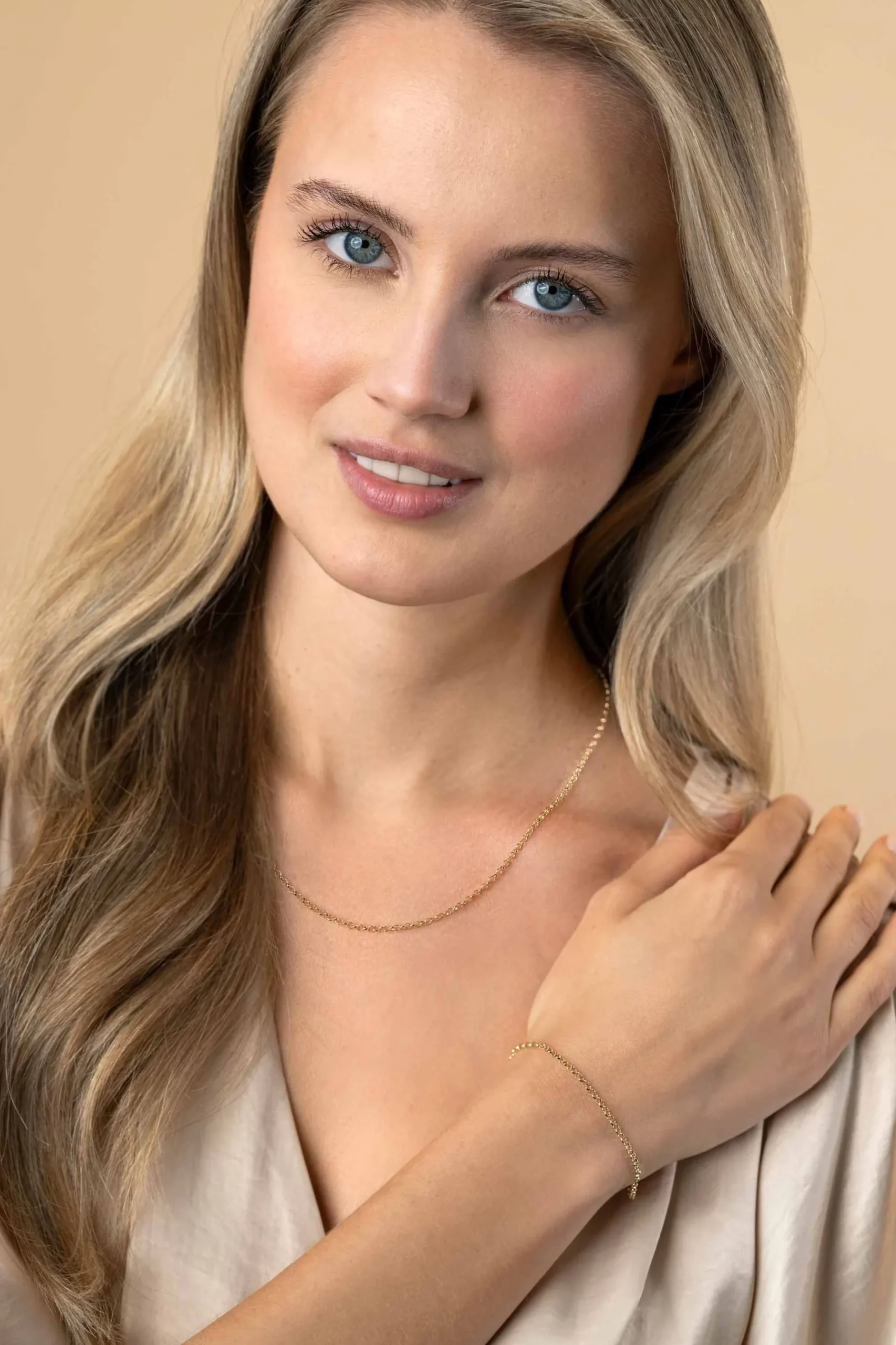 ZINZI Gold 14 krt gouden jasseron armband 2,2mm breed 18-20cm ZGA441