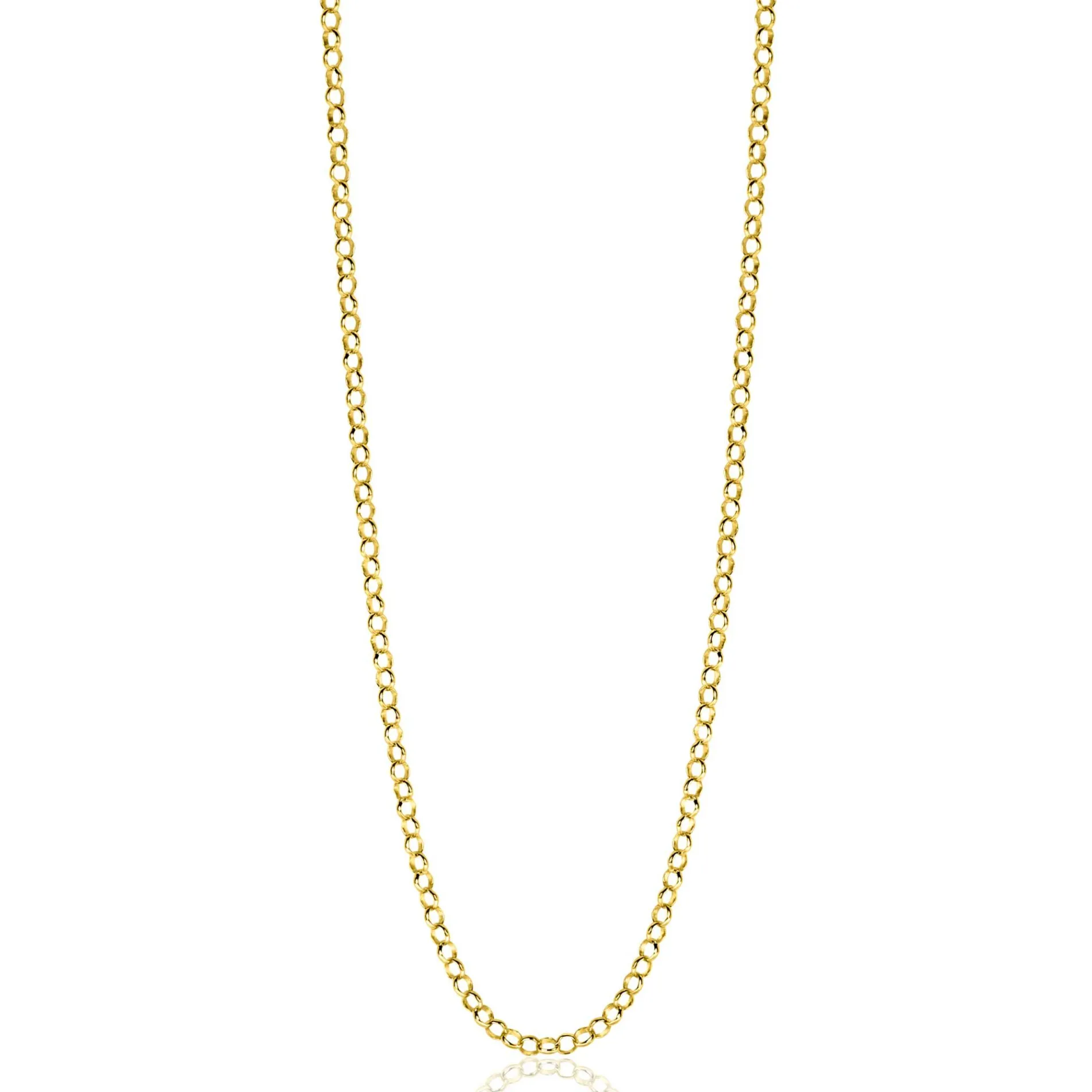 ZINZI Gold 14 krt gouden jasseron ketting 2,2mm breed 43-45cm ZGC441