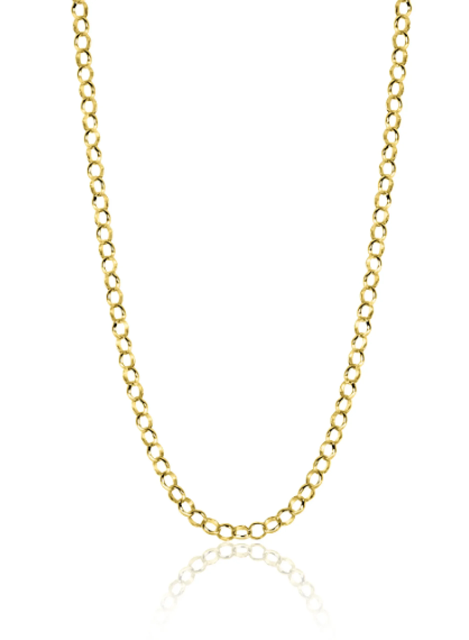 ZINZI Gold 14 krt gouden jasseron ketting 2,2mm breed 43-45cm ZGC441