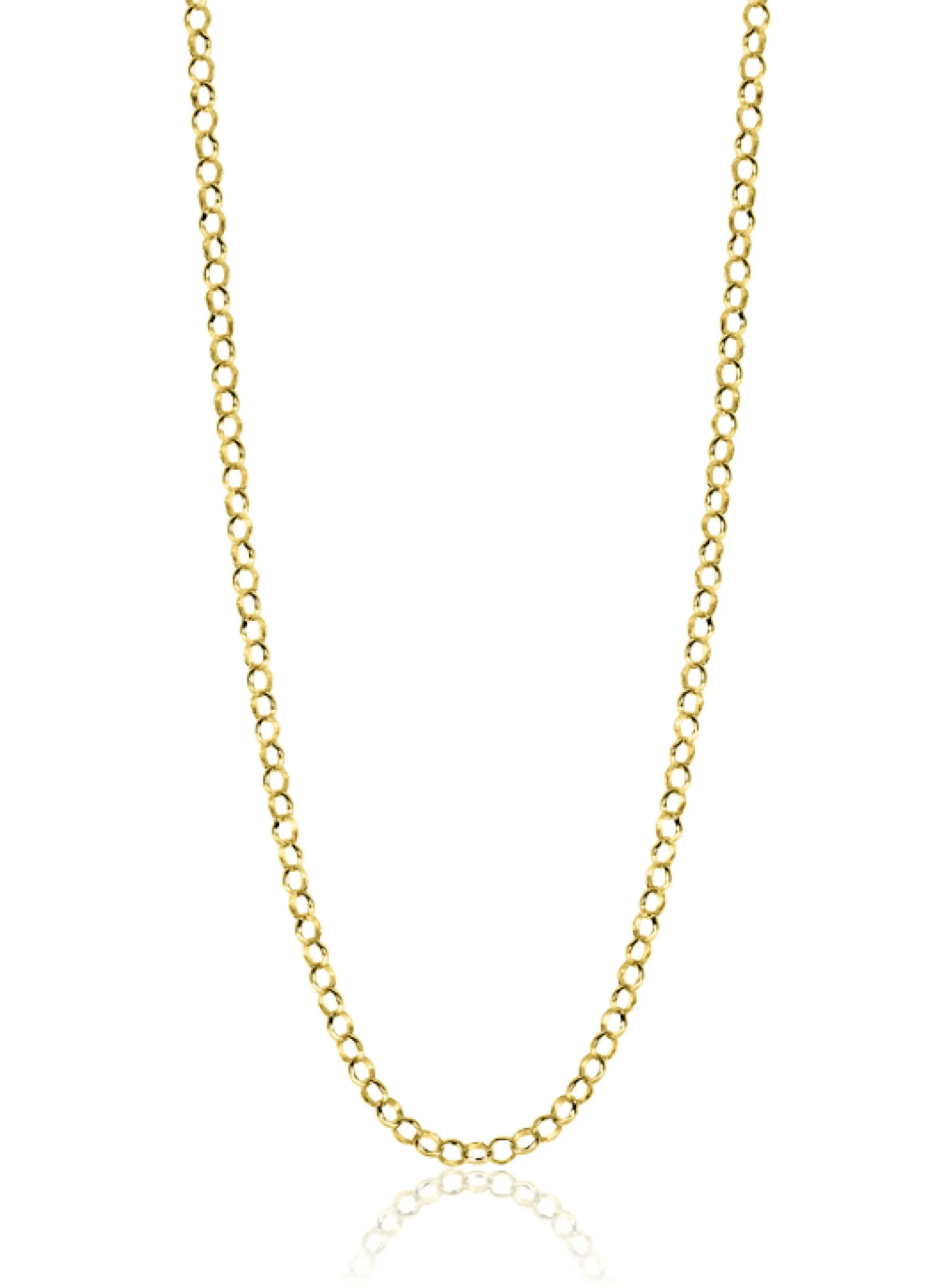 ZINZI Gold 14 krt gouden jasseron ketting 2,2mm breed 43-45cm ZGC441