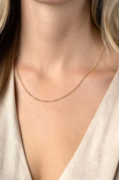 ZINZI Gold 14 krt gouden jasseron ketting 2,2mm breed 43-45cm ZGC441