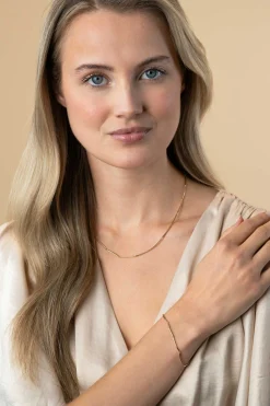 ZINZI Gold 14 krt gouden ketting met langwerpige glanzende staafjes 1,6mm breed 40-43cm ZGC461