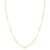 ZINZI Gold 14 krt gouden ketting met subtiele jasseron schakels en negen ronde gladde plaatjes 5mm breed 42-45cm ZGC503