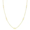 ZINZI Gold 14 krt gouden ketting met subtiele jasseron schakels en zeven ronde gladde plaatjes 5mm breed 42-45cm ZGC444