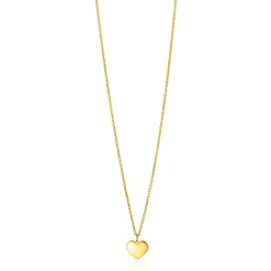 ZINZI Gold 14 krt gouden ketting 43cm met hart hanger 8mm ZGC312