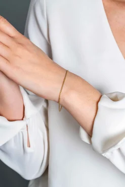ZINZI Gold 14 krt gouden palmier armband 1,5mm breed, lengte 18,5cm ZGA307