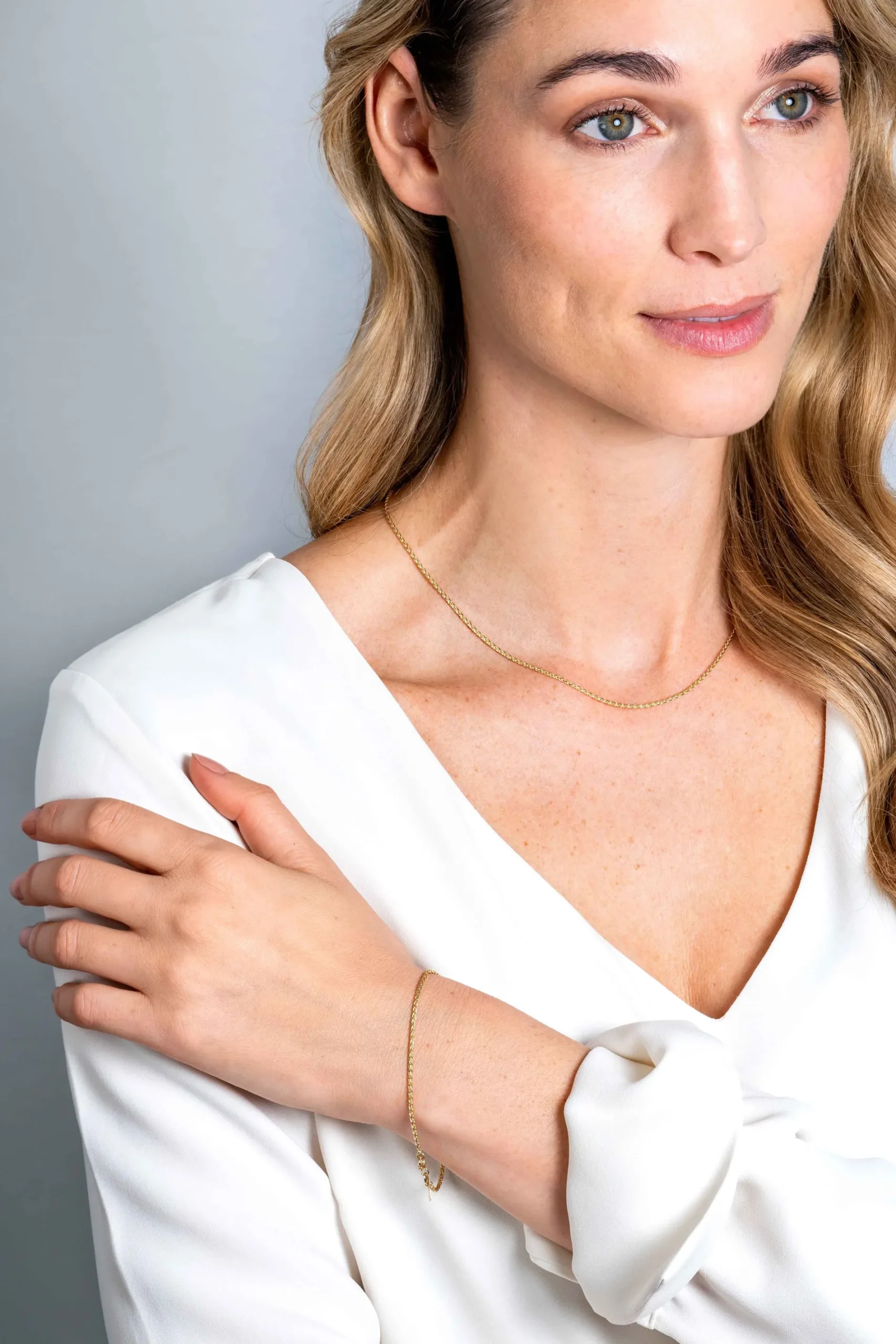 ZINZI Gold 14 krt gouden palmier armband 1,5mm breed, lengte 18,5cm ZGA307