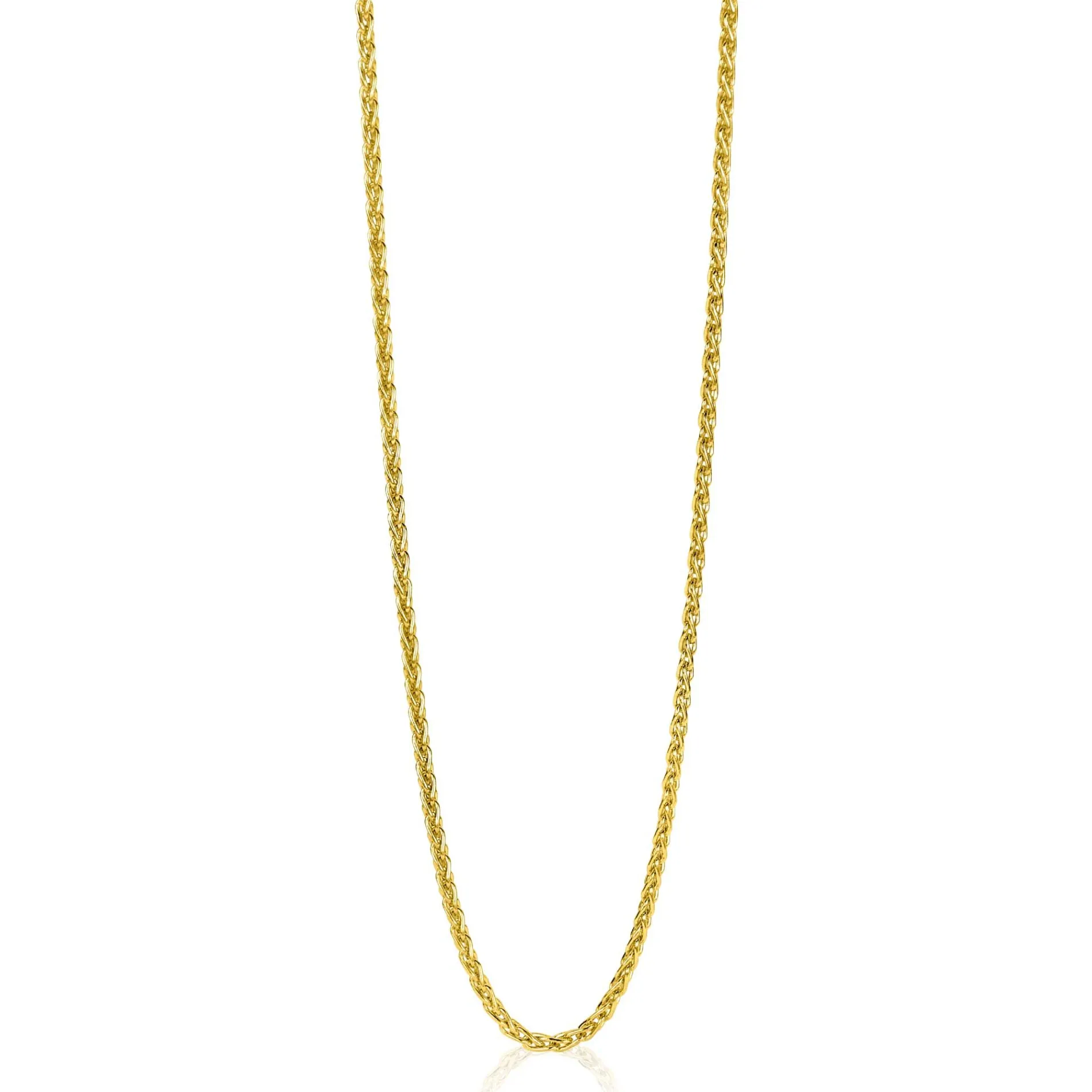 ZINZI Gold 14 krt gouden palmier collier 1,5mm breed, lengte 43cm ZGC307