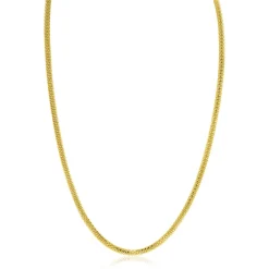 ZINZI Gold 14 krt gouden popcorn schakel-collier 3mm breed, lengte 43cm ZGC380