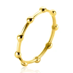 ZINZI Gold 14 krt gouden ring met afwisselend bolletjes 2,4mm breed ZGR484