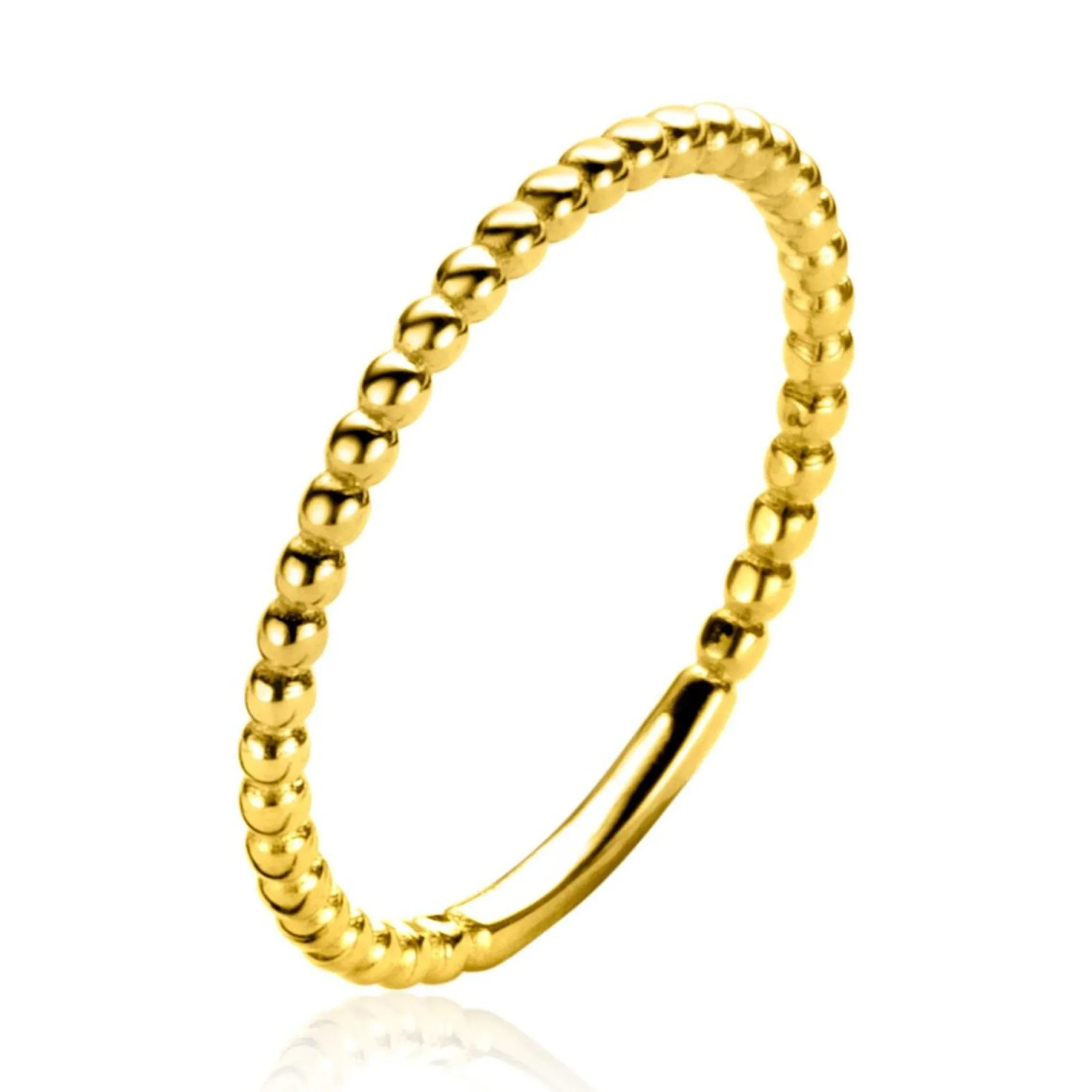 ZINZI Gold 14 krt gouden ring met bolletjes 1,5mm breed ZGR372
