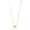 ZINZI Gold 14 krt gouden venetiaanse ketting 45cm met sierlijk glad hartje van 7mm ZGC486