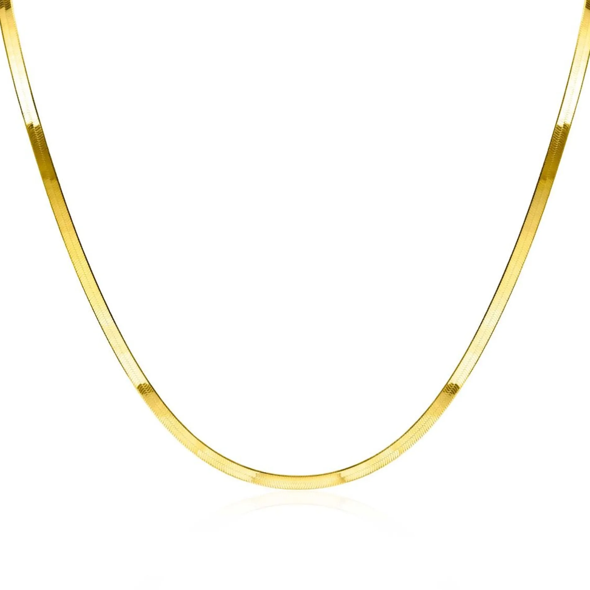 ZINZI gold plated zilveren platte slangen-ketting 45cm 3,5mm breed ZIC2292G