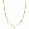 ZINZI gold plated zilveren schakelketting met gourmet en paperclip schakels en bolletjes 40-45cm ZIC2521G