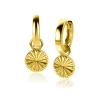 ZINZI gold plated zilveren oorbedels zon met zonnestralen 10mm ZICH2296 (zonder oorringen)