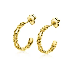 ZINZI gold plated zilveren oorsieraden met figaro schakels 17x3mm ZIO2291G