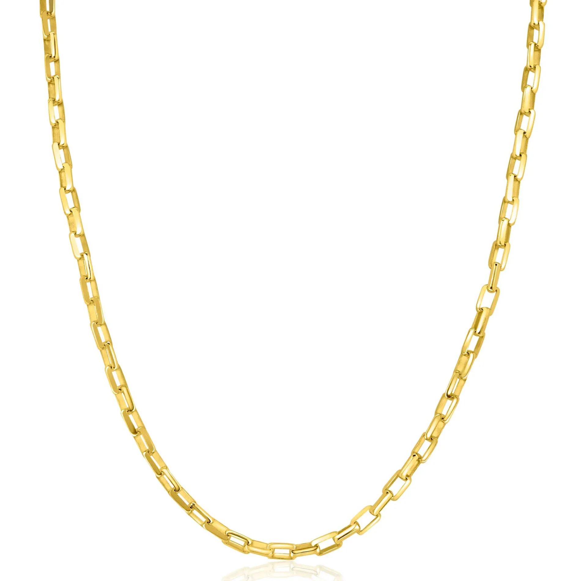 ZINZI gold plated zilveren ketting met venetiaanse schakels 3mm breed 42-45cm ZIC2587