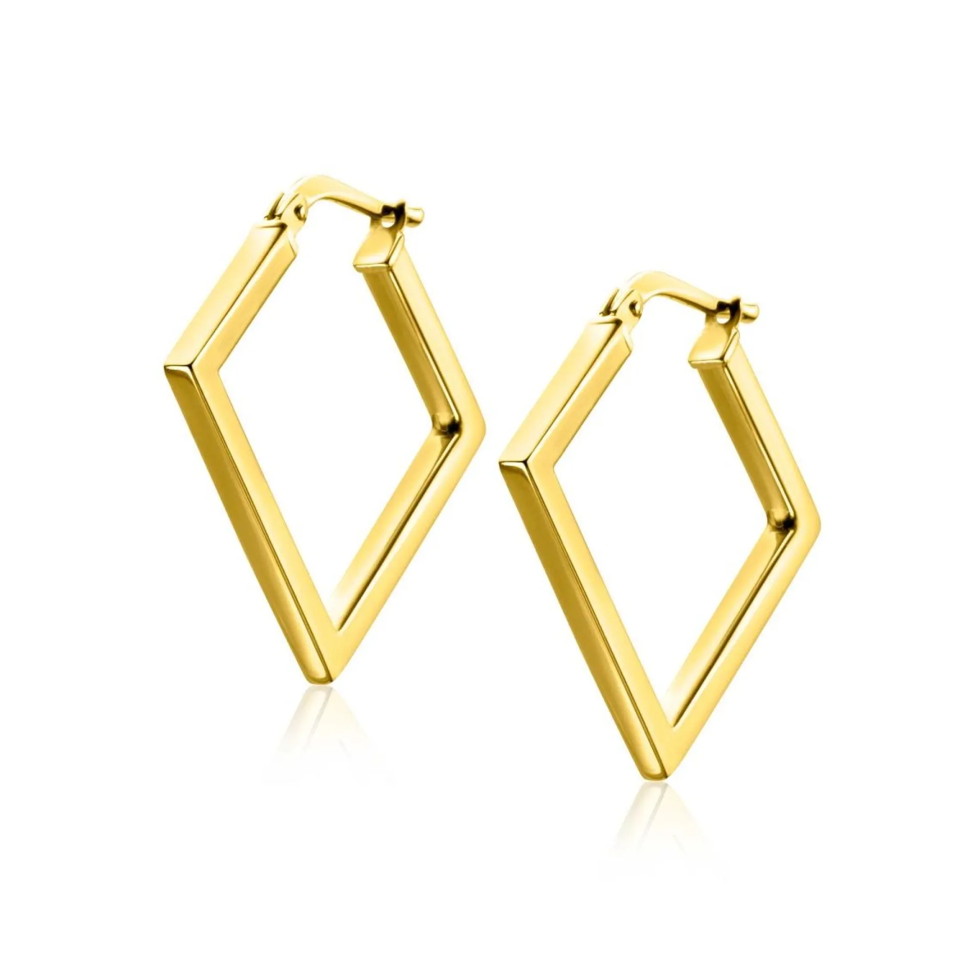ZINZI gold plated zilveren oorringen 20mm met vierkante vorm buisdikte 2mm ZIO2336G