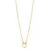 ZINZI gold plated zilveren ketting met open rondje 40-45cm ZIC2523G
