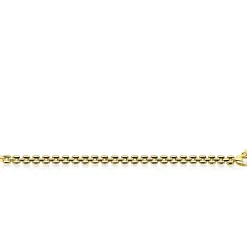 ZINZI gold plated zilveren brede rolex-style schakel-armband 8mm breed 19cm ZIA2764G