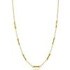 ZINZI gold plated zilveren schakel ketting met zeven gladde bamboe vormen 40-45m ZIC2577G
