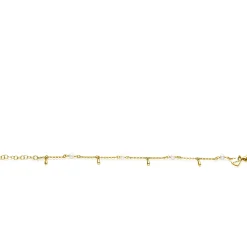 ZINZI gold plated zilveren armband met witte zoetwaterparels en druppeltjes ZIA2753