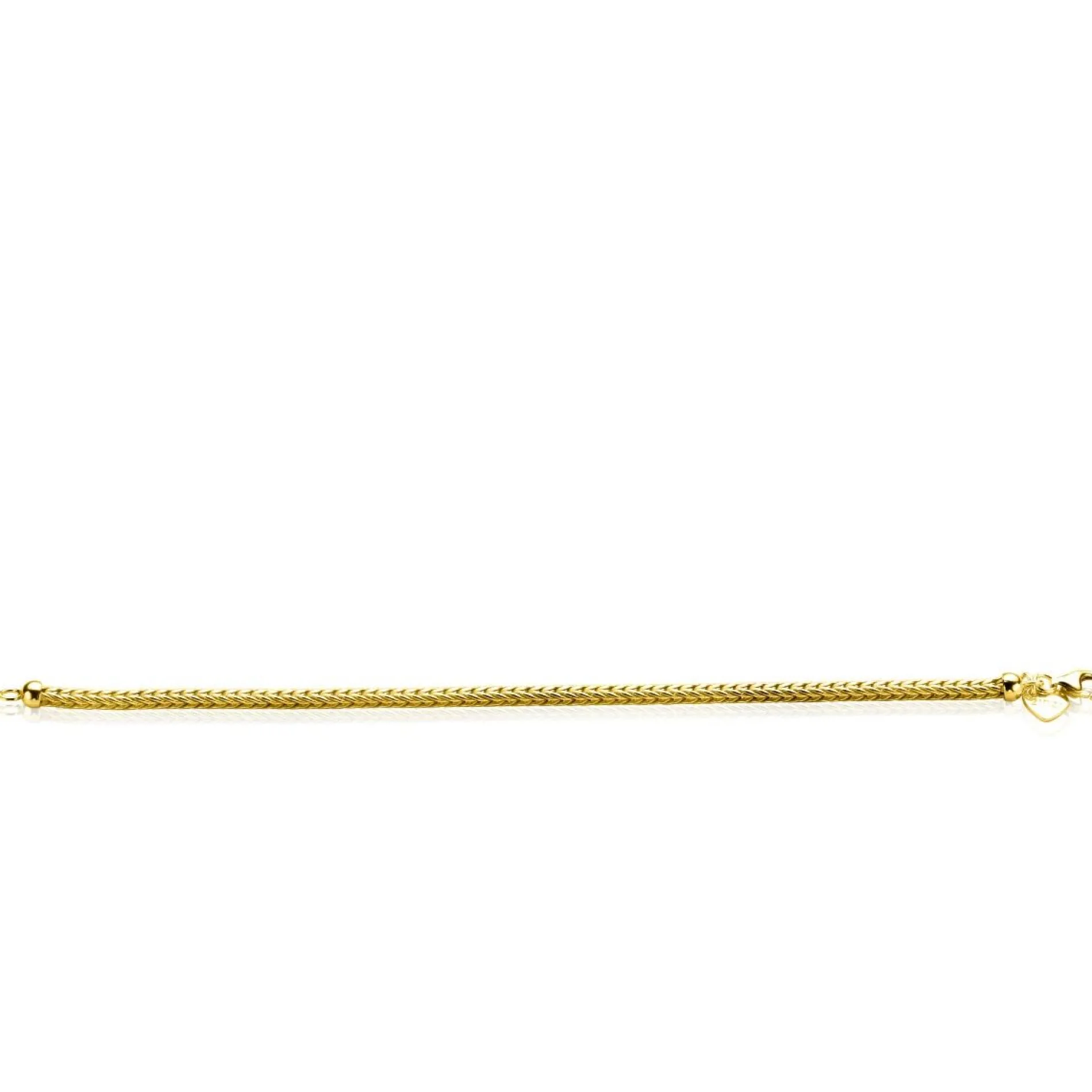 ZINZI gold plated zilveren schakelarmband vossenstaart 3.0mm breed ZIA1124G
