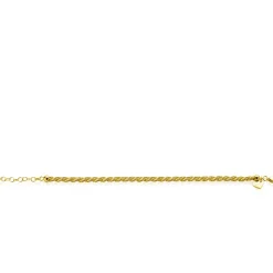 ZINZI gold plated zilveren koord armband 4mm breed ZIA2343G