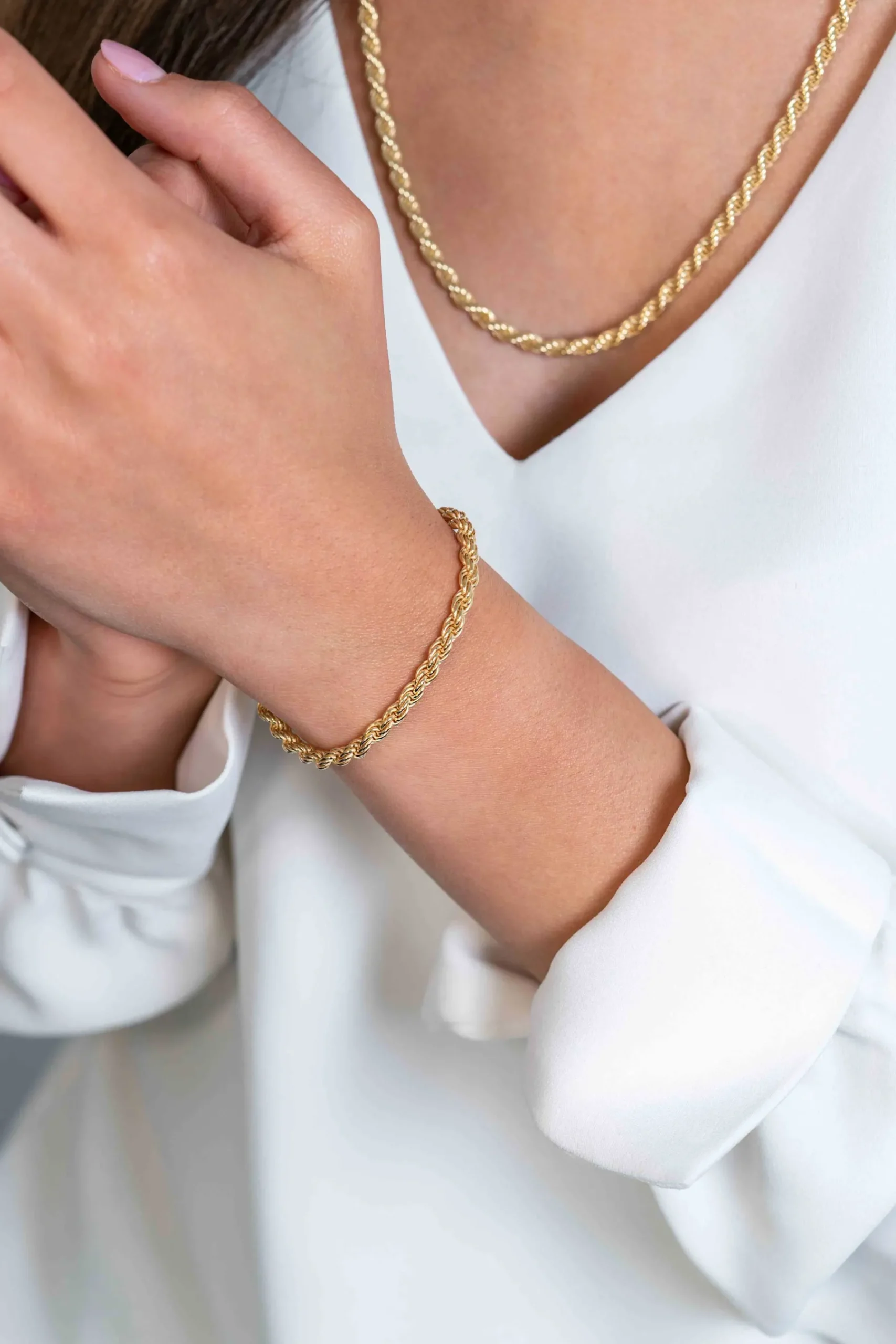 ZINZI gold plated zilveren koord armband 4mm breed ZIA2343G