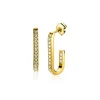 ZINZI gold plated zilveren oorstekers in ovale vorm (20mm) bezet met witte zirconia's ZIO2310Y