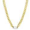 ZINZI gold plated zilveren brede gourmet ketting 42cm met zilveren ovale sluitring ZIC2378G