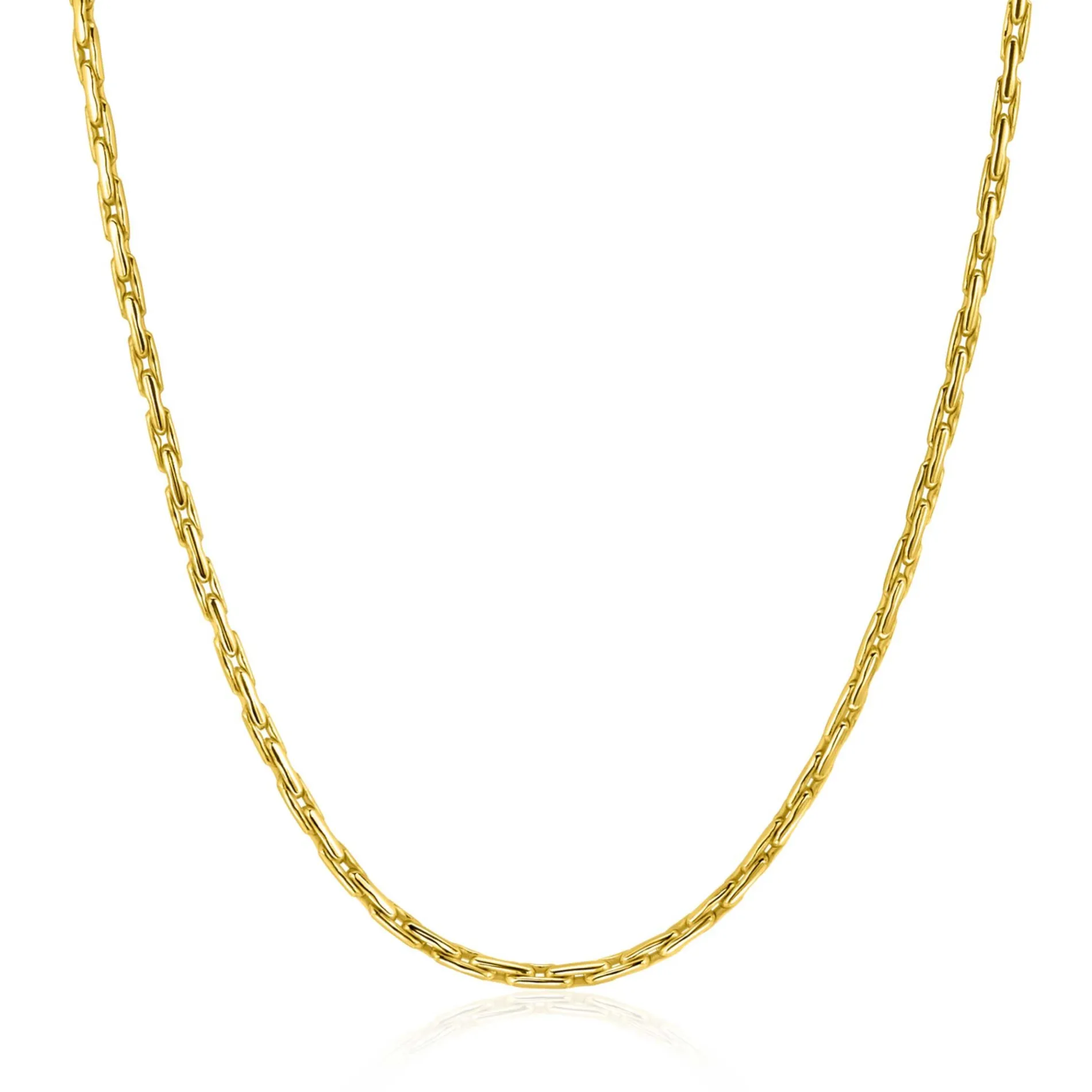ZINZI gold plated zilveren schakel ketting 2,3mm breed 43-45cm ZIC2648G