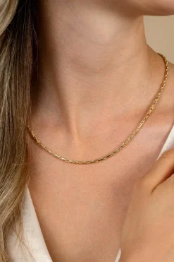 ZINZI gold plated zilveren schakel ketting 2,3mm breed 43-45cm ZIC2648G