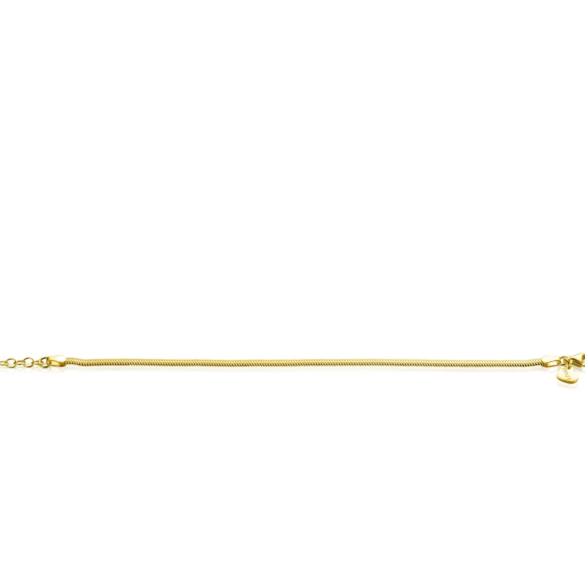 ZINZI gold plated zilveren platte slangen-armband 3,5mm breed ZIA2402G
