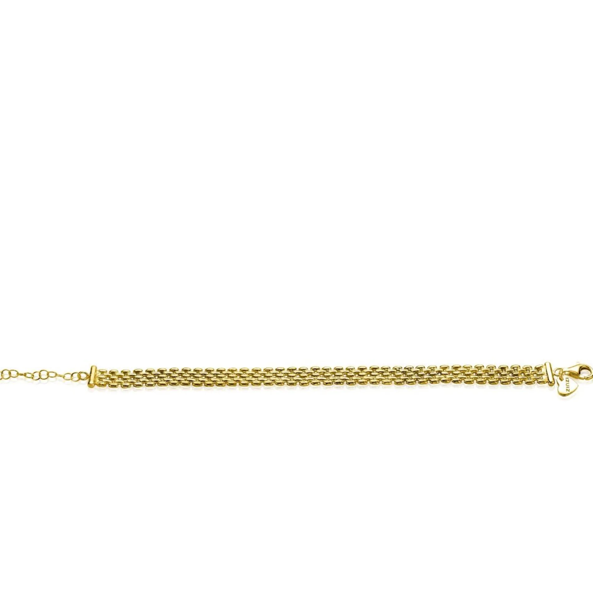 ZINZI gold plated zilveren armband met 8mm brede rolex-style schakel 16,5-20cm ZIA2289G