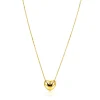 ZINZI gold plated zilveren ketting met luxe groot hart (15mm) 40-45 cm ZIC2672G
