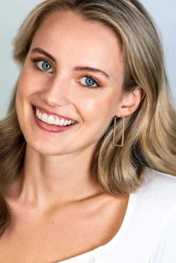 ZINZI gold plated zilveren oorringen 40mm in rechthoek vorm buisdikte 2mm ZIO2337LG