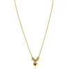 ZINZI gold plated zilveren ketting 42-45cm met hart en 8 glanzende donuts ZIC2760