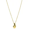 ZINZI gold plated zilveren jasseron ketting 42-45cm met organisch gevormde hanger 18mm ZIC2636G